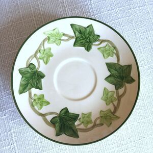 Pair of Franciscan Ivy Saucers for footed cup C1940s